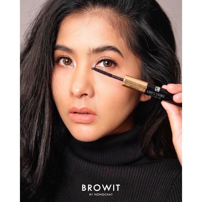 Chuốt mi mascara 2 Đầu nongchat browit thái lan lâu trôi, làm dày, dài cong mi, chuyên dụng cho makeup