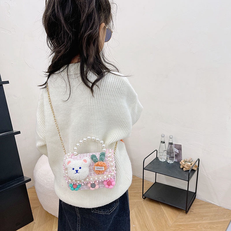 Bololo Túi Xách Đeo Chéo Đính Ngọc Trai Thời Trang Mới 2022 Dành Cho Bé Gái