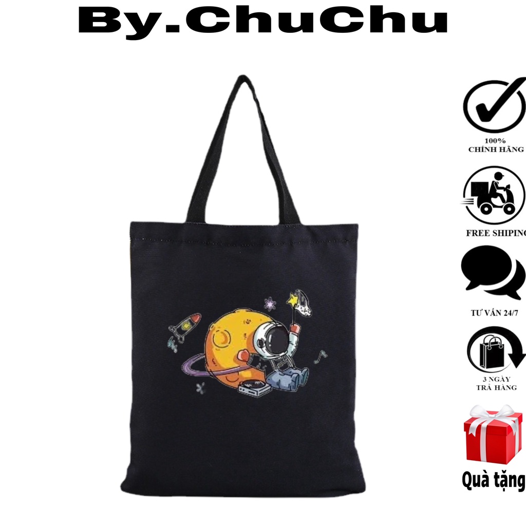 Túi Tote Vải Canvas Đi Học Phi Hành Gia Style Ulzzang Hàn Quốc  MTT0333