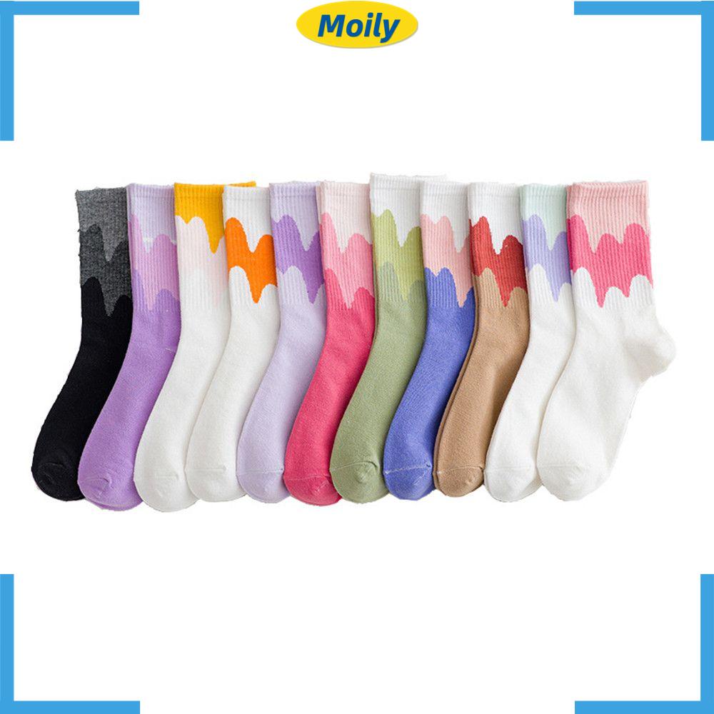 Vớ Cổ Cao Màu Cầu Vồng Que Kem Dễ Thương Phong Cách Hip Hop Harajuku Thời Trang Cho Nam Và Nữ