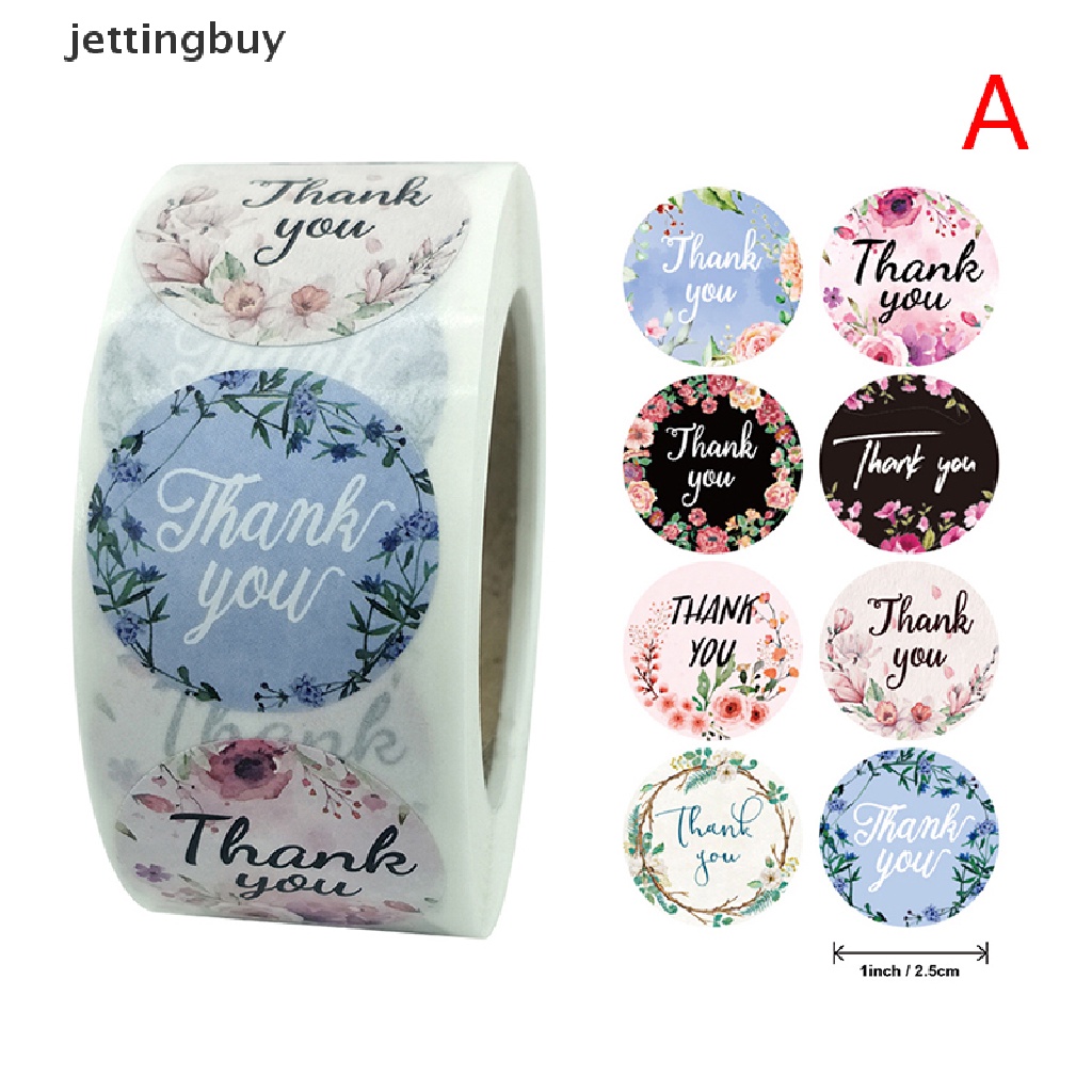 Cuộn 500 Nhãn Dán Thank You Cho Giấy Ghi Chú Văn Phòng Phẩm Gq New QDD