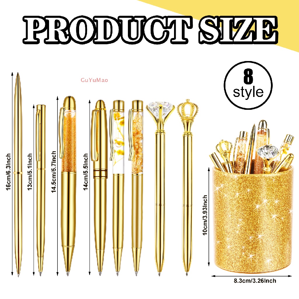 Bộ 8 Bút Bi Và 1 Túi Đựng Bằng PU Lấp Lánh