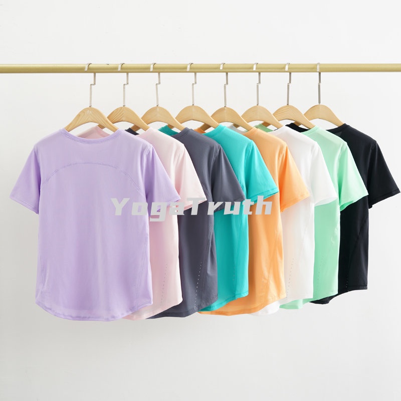 Áo Thun Tay Ngắn Dáng Rộng Ôm Sát Tập Yoga / Chạy Bộ Dành Cho Nữ