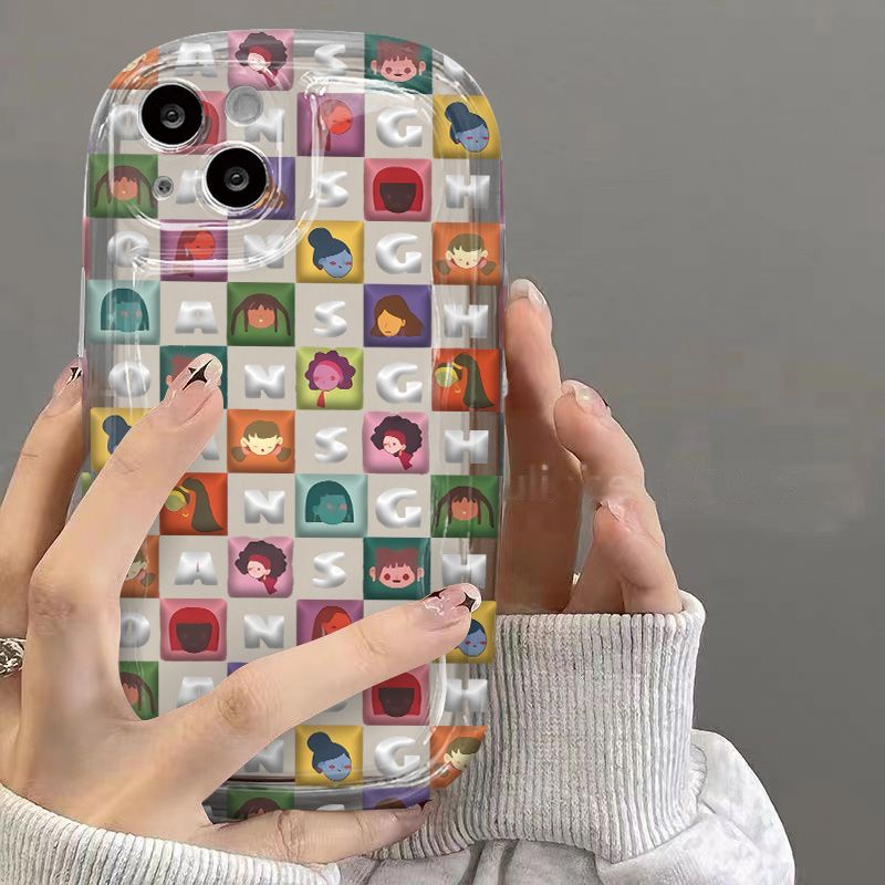 ✅Ốp Điện Thoại Họa Tiết Kẻ Sọc In Chữ Dễ Thương Cho iPhone 11 / 14Promax 13 12 7 / 8In YAE3