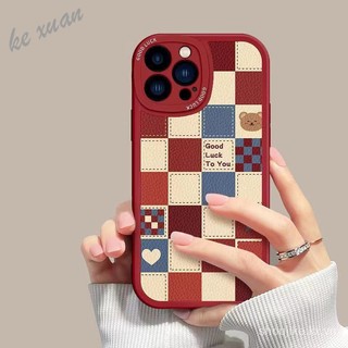 Ốp Điện Thoại Dạng Giáp Chống Sốc Toàn Diện In Họa Tiết Gấu WZ36 Cho iPhone11 / 14promax 11 / 12 Red x / xr 7 / 8plus