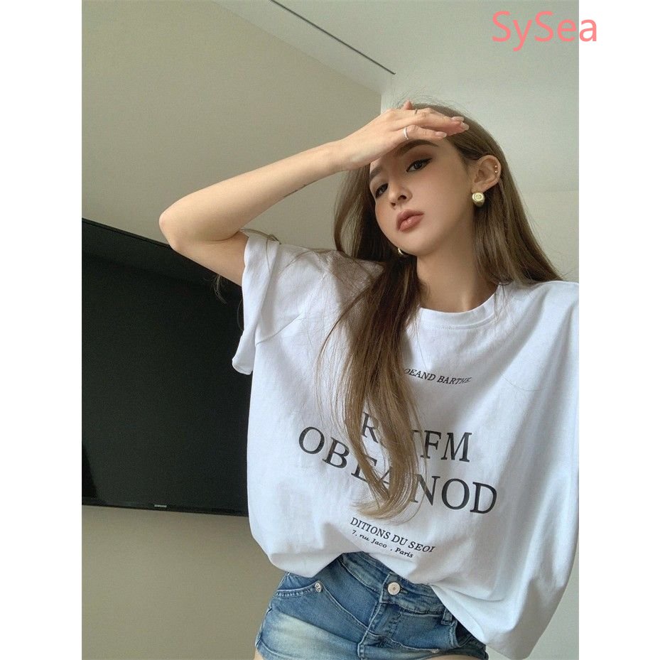 Áo Thun Dáng Rộng In Chữ Thời Trang Mùa Hè Dành Cho Nữ