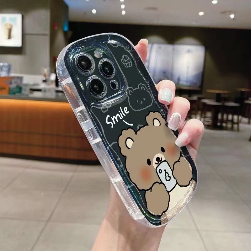 Ốp Điện Thoại Silicon TPU Mềm Trong Suốt Chống Sốc In Hình Gấu Dễ Thương Cho IPhone 14 13 11 12 Pro XS Max X XR 7 + 8 Plus