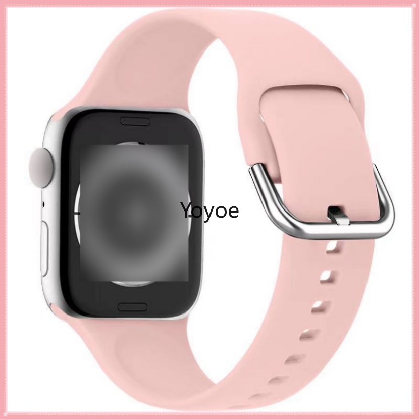 Dây Đeo Đồng Hồ Bằng Silicone Khóa Sắt 45mm 41mm 49mm 44mm 40mm 42mm 38mm 49 45 Mm Cho iwatch 8 Ultra Series 7 Se 6 5 4 3 2 1