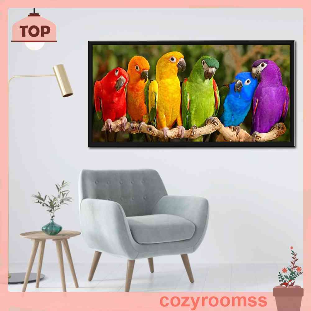 Toàn Bộ Bộ Tranh Thêu Chữ Thập 11CT DIY Hình Vẹt Nhiều Màu Sắc