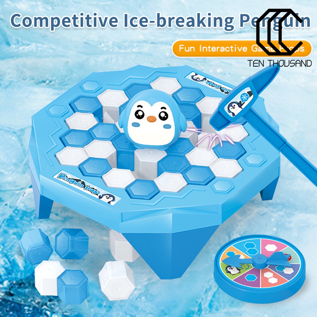 ☼1 Set Desktop Toy with Hammer Parent-child Interaction Intellectual Development Ice-breaking Penguin Trap