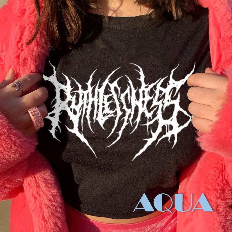 Áo Thun Crop Top Tay Ngắn Cổ Tròn In Họa Tiết Hình Học Ôm Dáng Dành Cho Nữ