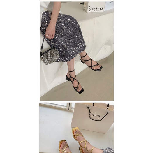 Giày Sandal Đế Thấp Mũi Vuông Thời Trang Mùa Hè 2023 Dành Cho Nữ