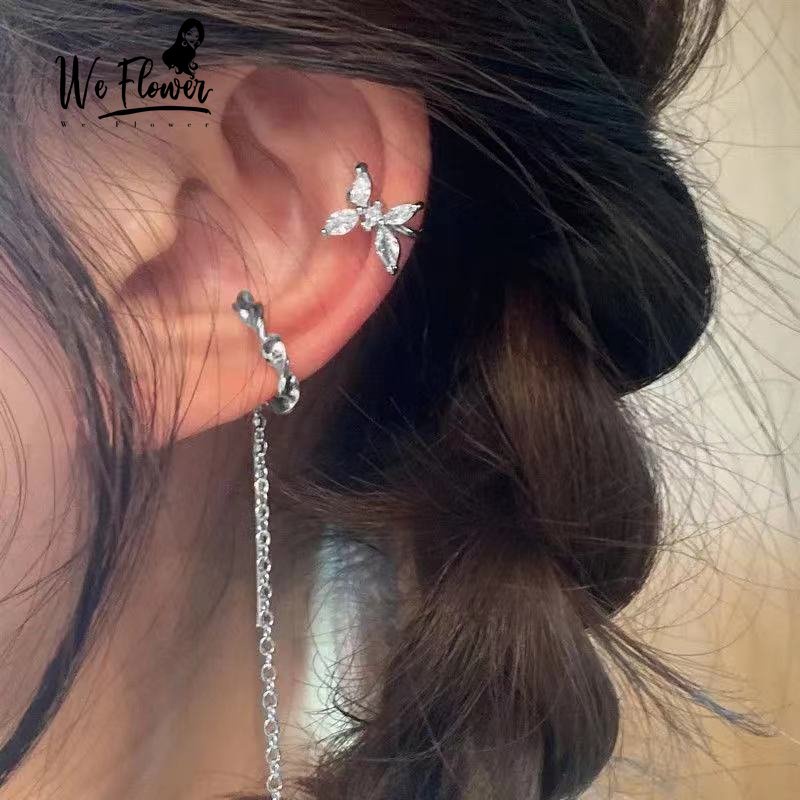 We Flower Bông Tai Dáng Dài Đính Đá Zircon Thời Trang Cho Nữ