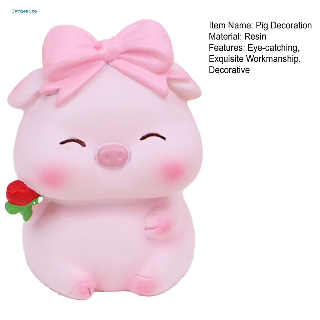 Tượng Heo Nằm Hoạt Hình Bằng Nhựa Resin Sáng Tạo Để Bàn Trang Trí