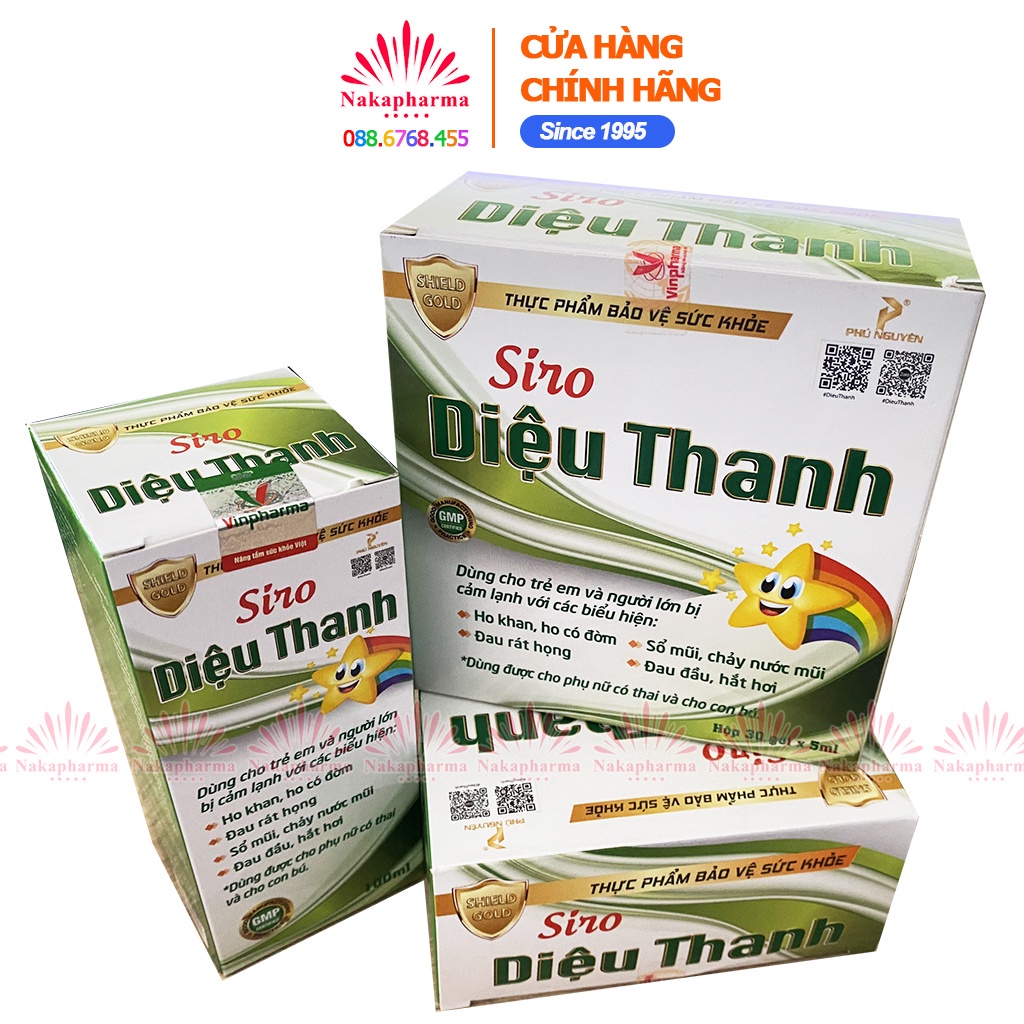 Siro ho Diệu Thanh – Giúp giảm ho, viêm đường hô hấp - Dùng được cho phụ nữ mang thai và cho con bú