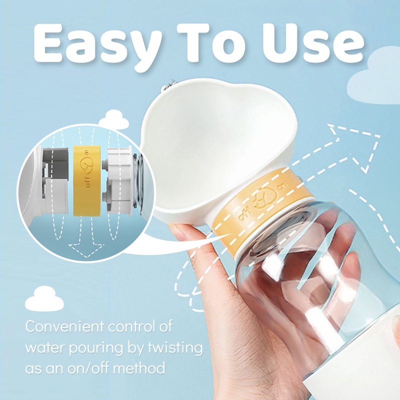 HamshMoc Bình Đựng Nước Uống 2 Trong 1 Chống Rò Rỉ Dành Cho Thú Cưng