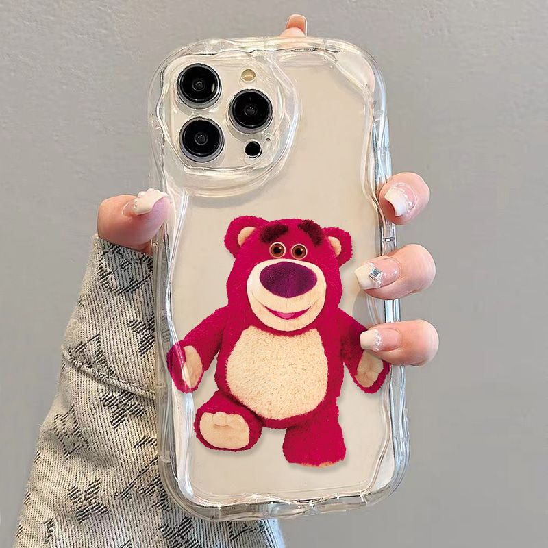 ✅Ốp Điện Thoại Trong Suốt Viền Cong Hình Gấu / Dâu Tây Nhồi Bông Cho iPhone14 / 13promax 12 / 11 7 / 8p xs / xr Nleg