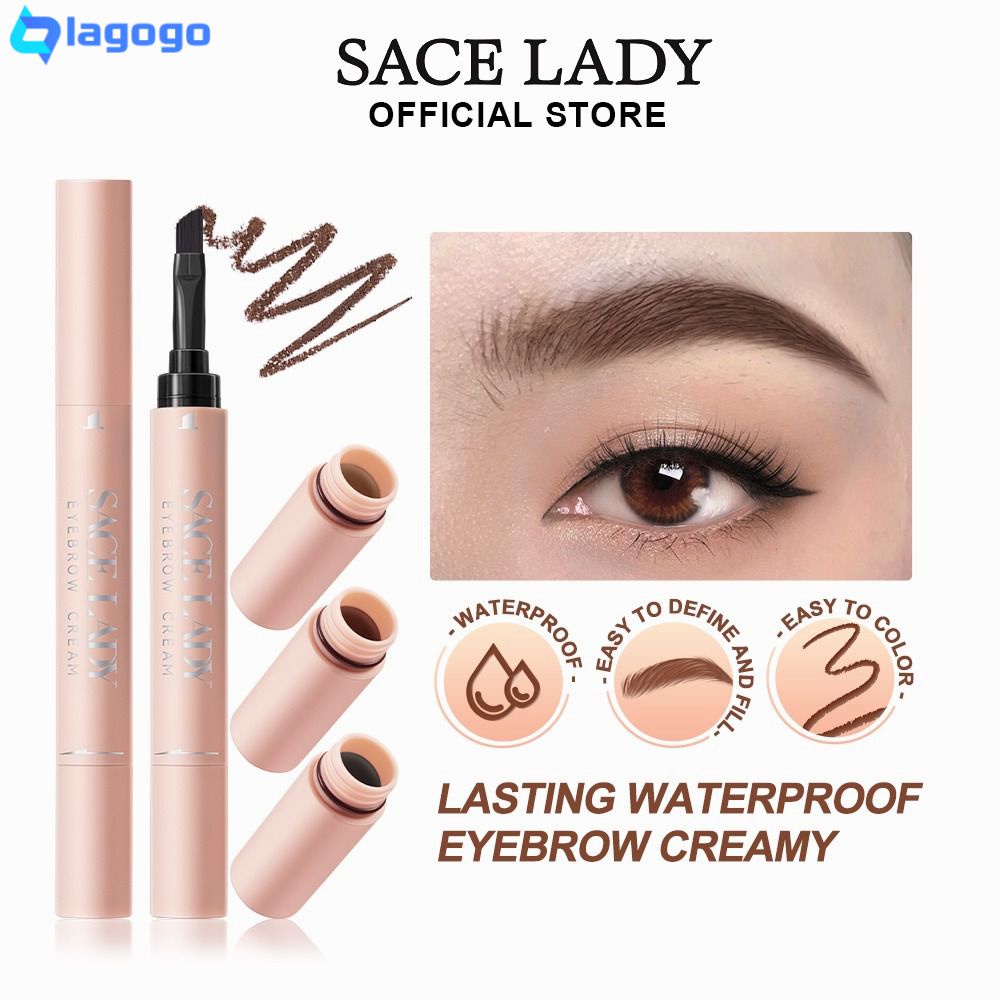 SACE LADY Kem Kẻ Mắt Lông Mày Gel Kẻ Lông Mày Hình Xăm Lâu Trôi Chống Nước Kèm Cọ 2 Trong 1 Bút Chì Kẻ Lông Mày Sắc Tố Trang Điểm Mắt Lago