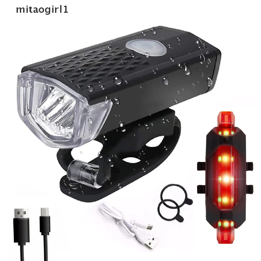 Bộ Đèn Pha LED USB mitaogirl1 Có Thể Sạc Lại Dành Cho Xe Đạp MTB