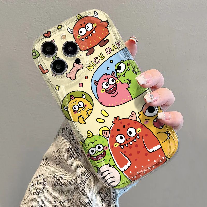 ✅Ốp Điện Thoại Mềm Trong Suốt Viền Cong Hình Quái Vật Chống Sốc Cho iPhone14 / 13promax 12 / 11 7 / 8p xs / xr Găng Tay 6U4G4G 6U4G Chất Lượng Cao