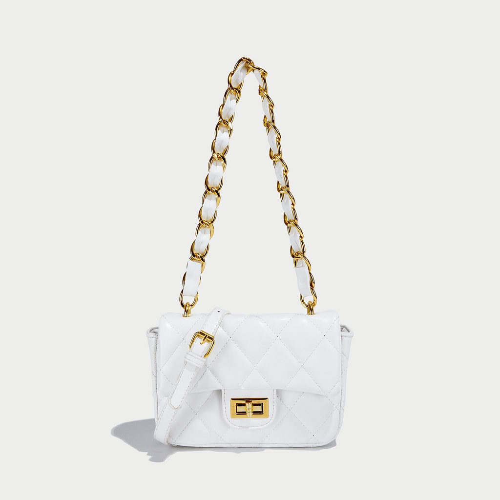 Túi Đeo Chéo Dây Mắt Xích Hình Thoi Nhỏ Thời Trang Hàn Quốc Mới 2023 Dành Cho Bạn Nữ