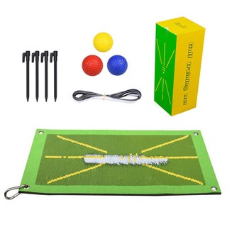 Golf Training Mat for Swing Detection Batting Golf Divot Grass Mat Set Portable