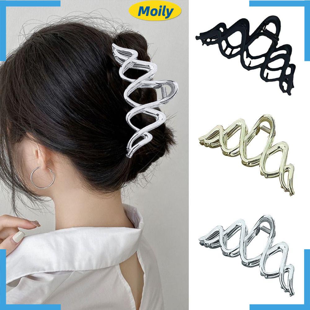 Kẹp Tóc Kim Loại Họa Tiết Hình Học Thời Trang