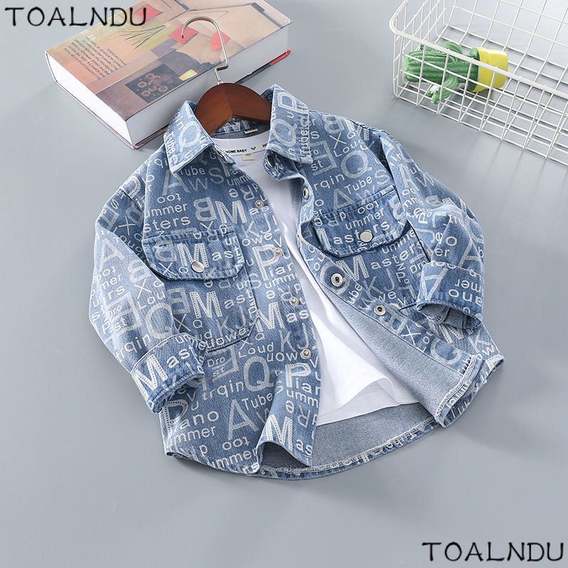 Áo Sơ Mi Denim Mềm Tay Dài Thời Trang Xuân Thu 2023 Cho Bé Trai 2023
