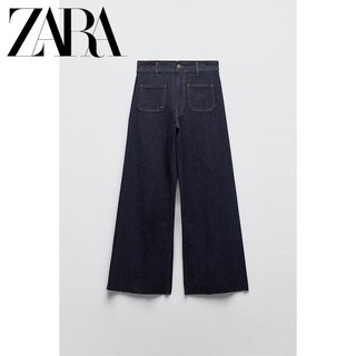 Zara Mới Nữ ZW Navy Pocket Patch Jeans