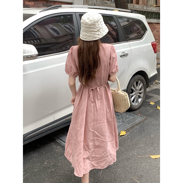 Đầm SUXI tay ngắn phong cách Hàn Quốc thời trang mùa hè cho nữ