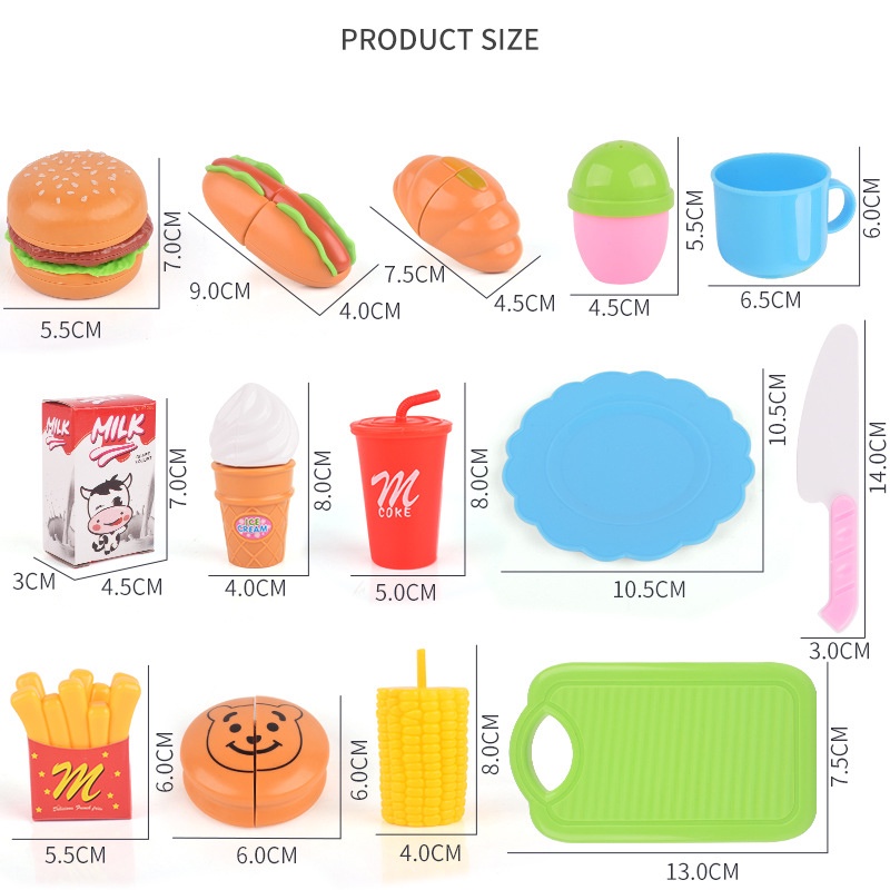 Bộ Đồ Chơi Mô Phỏng Thức Ăn Nhanh Cho Bé