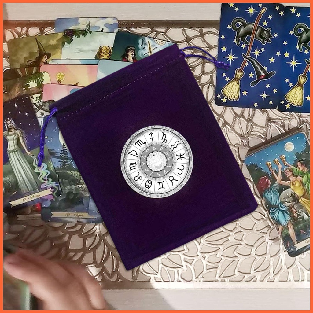 Túi Vải Nhung Tím 12x15cm Đựng Bài Tarot / Trang Sức Dây Rút Tiện Dụng