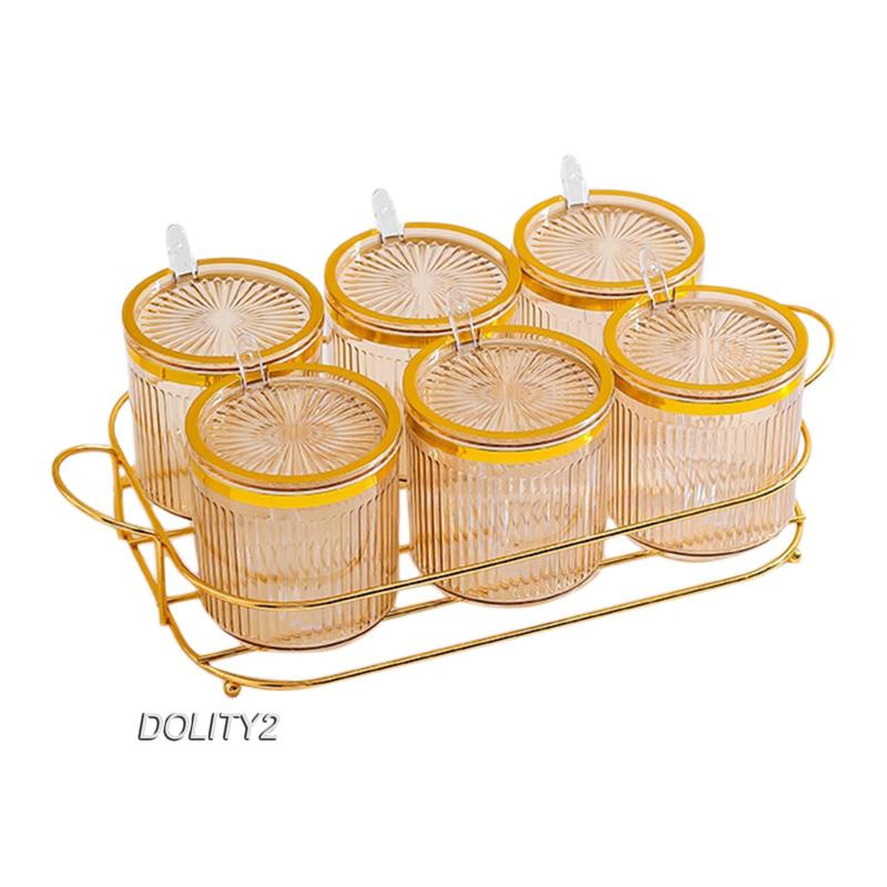 Set 2 Hộp Đựng Gia Vị Có Nắp Và Giá Đỡ Cho Nhà Bếp