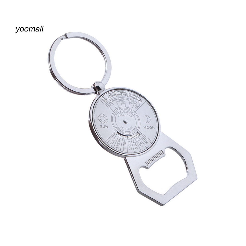 Yo / Lịch Treo Chìa Khóa Trong Suốt 50 Năm Khắc Hình Mặt Trăng Mặt Trời Thủ Công Bằng Thép Không Gỉ Tinh Tế Nhân Vật Trung Quốc Làm Quà Tặng