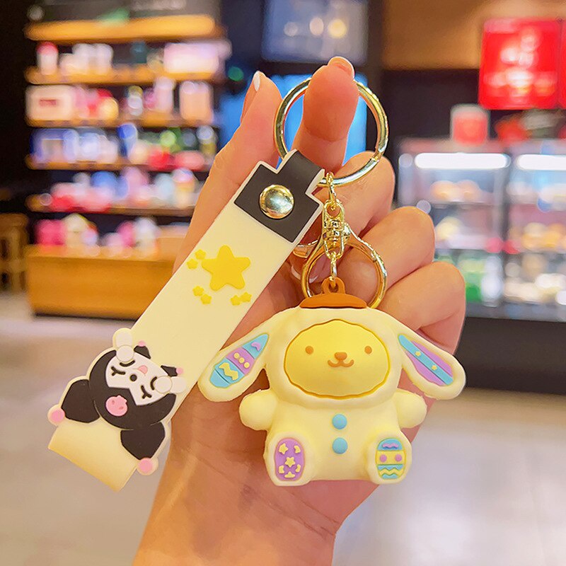 Móc Khóa Hình Búp Bê Sanrio Kuromi Melody Cinnamonroll Dễ Thương Cho Bé Gái