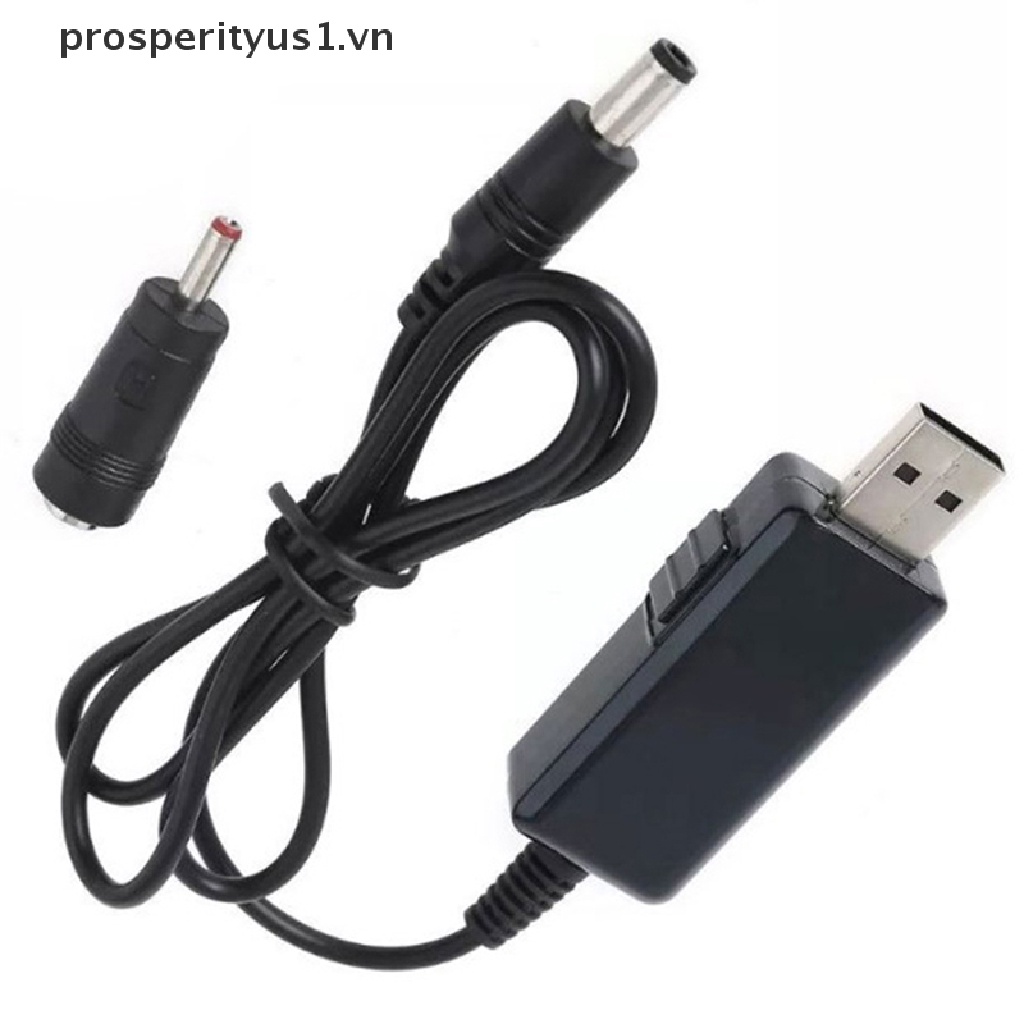Cáp Chuyển Đổi USB Sang DC 5V Thành 9V 12V Điều Chỉnh Điện Áp Có Đèn Led Và Công Tắc