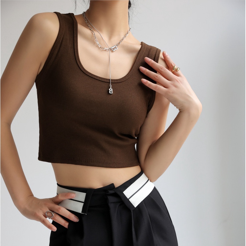 Áo ba lỗ nữ croptop 3 lỗ Hàn Quốc AT1302 áo thun 3 lỗ sát nách chất liệu thun cotton co dãn krfashion