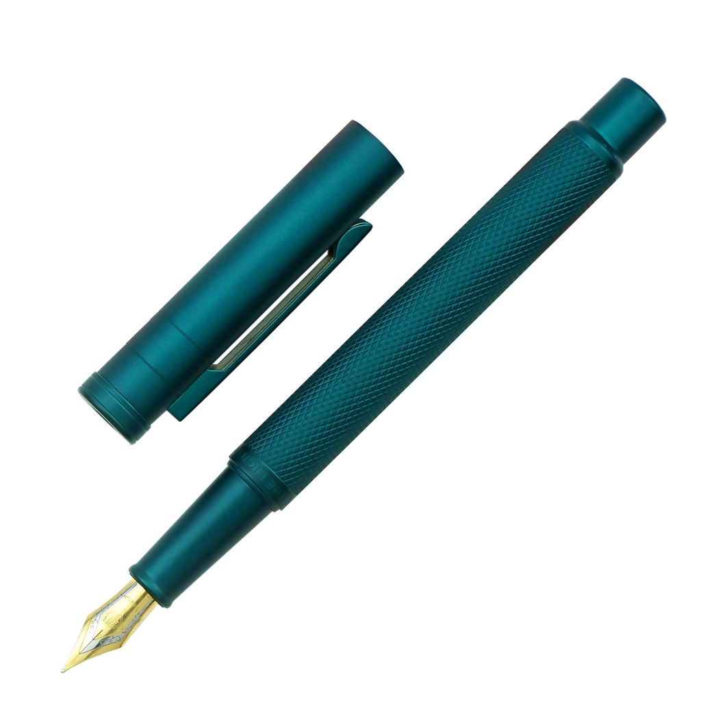 Hongdian Forest Series Bút Máy Xanh Fine Nib 0.5mm Kết Cấu Cây Đẹp Bút Viết Kim Loại Tuyệt Vời
