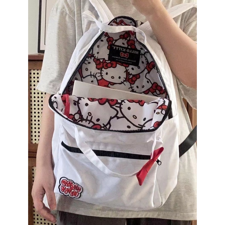 Sanrio Ba Lô Đi Học Siêu Nhẹ In Họa Tiết Hello Kitty Dễ Thương Cho Nam Và Nữ