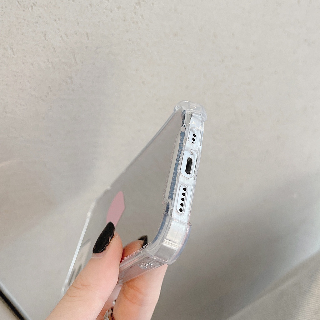 Ốp Điện Thoại Mặt Gương Màu Hồng Cho iphone6 / 6splus / 7 / 7plus / 8 / 8plus / x / xs / 11 / 12 / 13 / 14 / pro / max / plus / promax-HM
