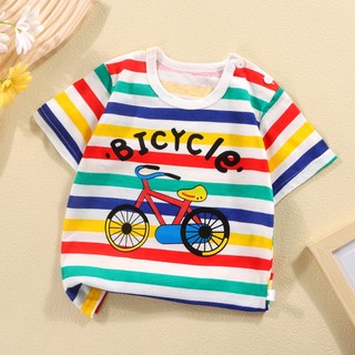 【YAOEENH】Áo Thun Tay Ngắn Chất Liệu Cotton In Họa Tiết Hoạt Hình Cho Bé 73-130cm