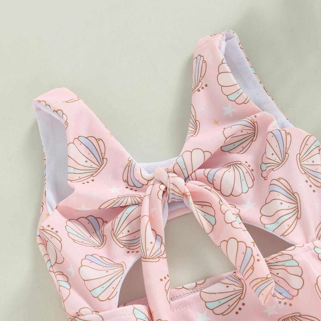 Bộ Đồ Bơi Liền Thân Sát Nách In Hoa / Vỏ Sò Rỗng Thời Trang Mùa Hè