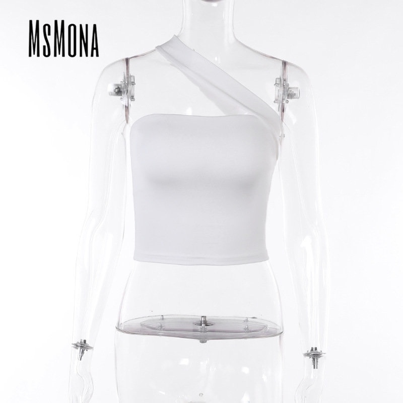 MsMona Áo Ống Màu Trơn Dáng Ôm Thời Trang 2023 Quyến Rũ Cho Nữ