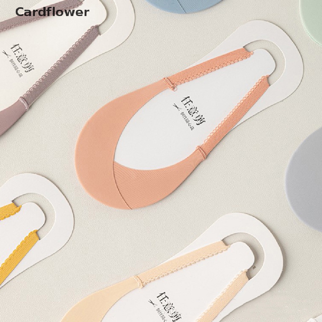 < Cardflower > Vớ Thuyền Một Nửa Bàn Chân Trước Cao Gót Bằng Lụa Lạnh Mỏng Vô Hình Chống Trượt Mùa Hè Nhật Bản Có Dây Đeo Chéo