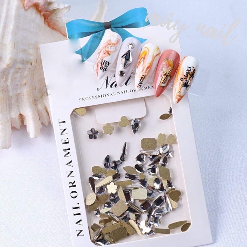 Túi đá chân bằng mix size 100 viên màu trắng (Túi)