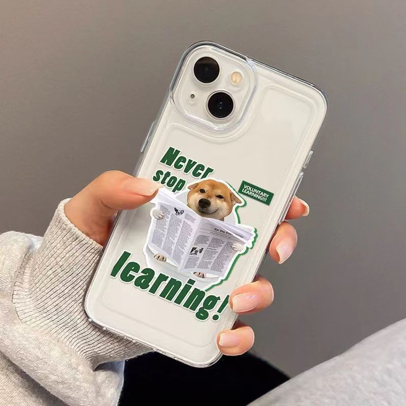 ✅Ốp Điện Thoại Silicon Trong Suốt Hình Cún Cưng Phong Cách Đường Phố Cho iPhone 14 / 12pro 13promax 6Plus / 7 Xr