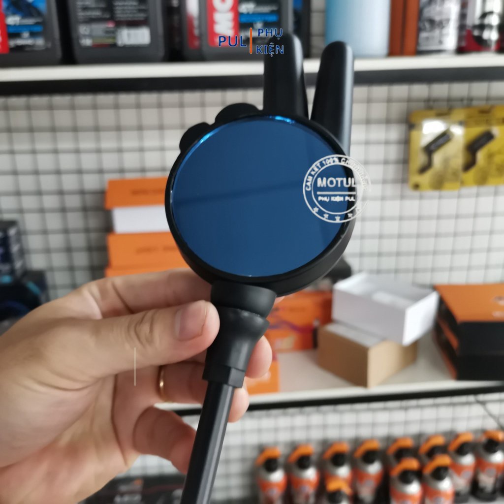 Gương xe máy mẫu ngón tay mặt kính xanh cho xe máy Wave SH SH Mode AB...