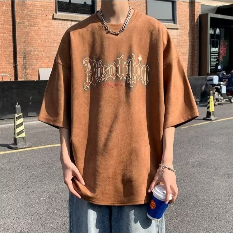 M-8XL áo phông nam big size Áo Thun cotton oversize Tay Ngắn Cổ Tròn In Chữ graffiti Nâng Cao Cho Nam