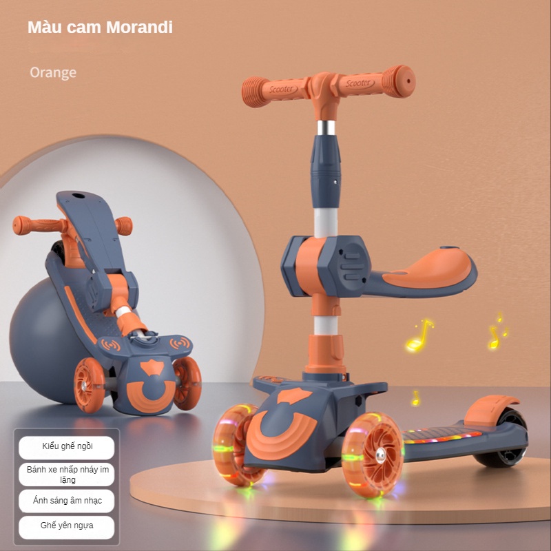 Mô Hình Xe scooter Ba Trong Một Cho Bé 2-3 - 8 Tuổi