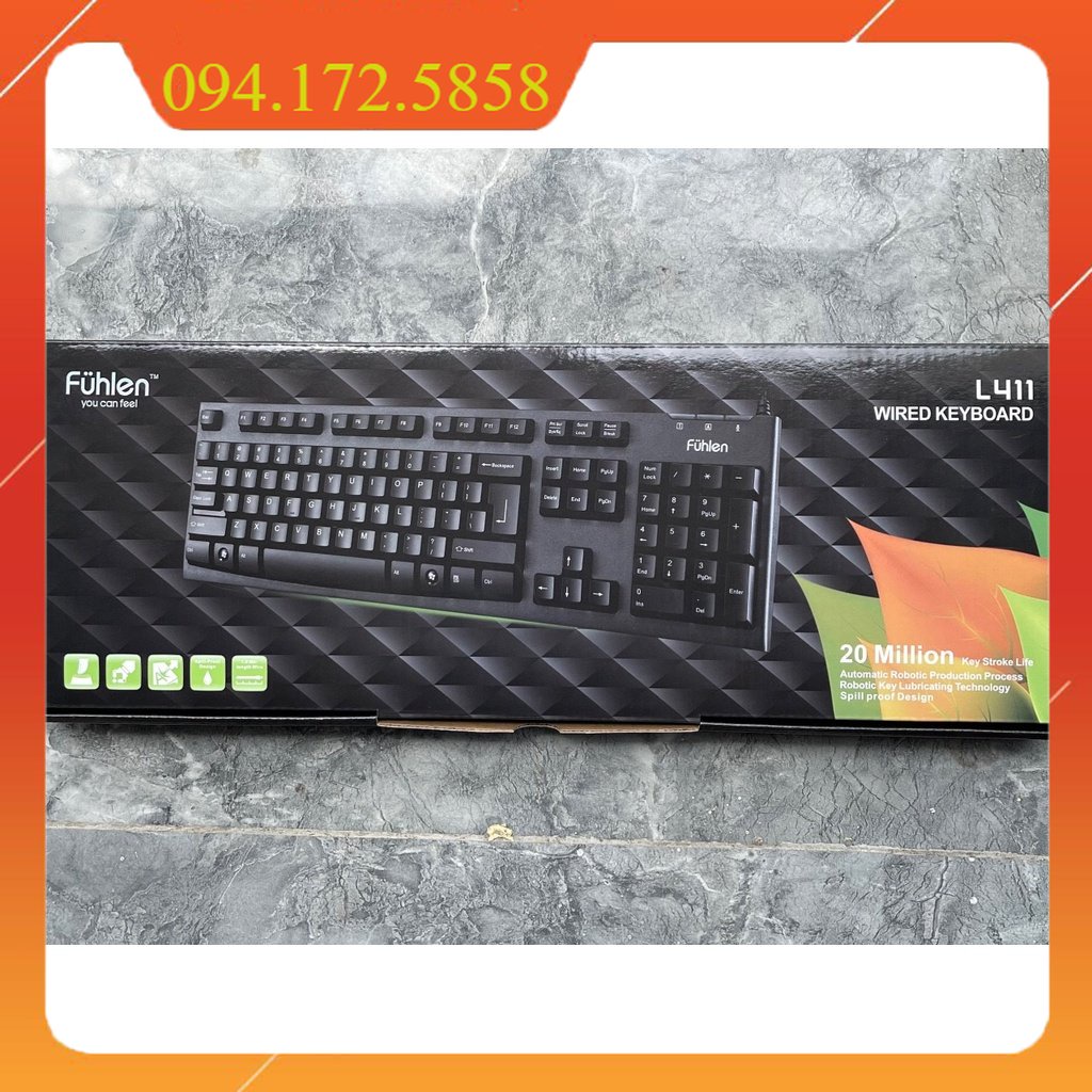Giá siêu rẻ Bàn Phím Có Dây Fuhlen L411 USB - Hàng Chính Hãng I Máy Tính Quốc Dũng